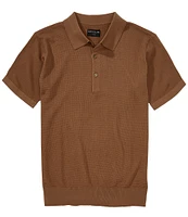 Goodlife Solid Waffle Short Sleeve Polo Shirt