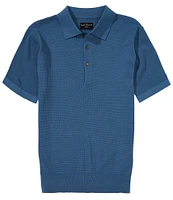 Goodlife Solid Waffle Short Sleeve Polo Shirt
