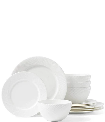 Gorham Woodbury Bone China 12-Piece Dinnerware Set