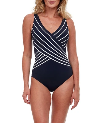 Gottex Embrace Surplice V-Neck Tummy Control One Piece Swimsuit