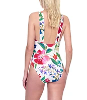 Gottex Garden Dream High Neck Twist Halter Tummy Control One Piece Swimsuit