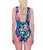 Gottex Garden Dream High Neck Twist Halter Tummy Control One Piece Swimsuit