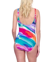 Gottex Palma De Mollorca Square Neck Tummy Control One Piece Swimsuit