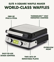 GreenPan Elite Ceramic Nonstick 4-Square Waffle Maker