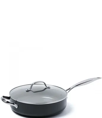 GreenPan Valencia Pro Magneto Ceramic Non-Stick 4.5-Quart Covered Saute Pan with Helper Handle