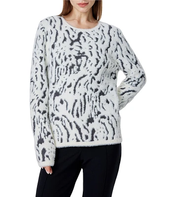 Greige Animal Print Long Sleeve Sweater