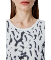 Greige Animal Print Long Sleeve Sweater