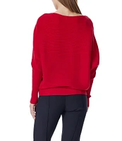 Greige Boat Neck Long Dolman Sleeve Sweater