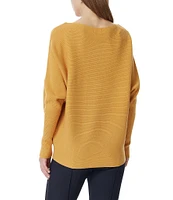 Greige Boat Neck Long Dolman Sleeve Sweater