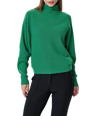 Greige Mock Neckline Long Sleeve Sweater