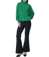 Greige Mock Neckline Long Sleeve Sweater