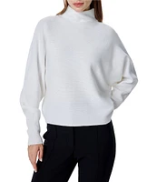 Greige Mock Neckline Long Sleeve Sweater