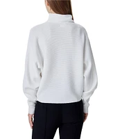 Greige Mock Neckline Long Sleeve Sweater