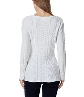 Greige Peplum Round Neck Long Sleeve Sweater