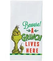 Grinch Collection #double;Beware A Grinch Lives Here#double; Tea Towel