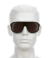 Gucci Men's Back To Web 57mm Shield Sunglasses