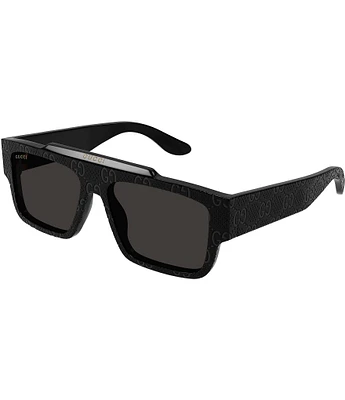 Gucci Men's Faceted Specs 56mm Rectangle Sunglasses