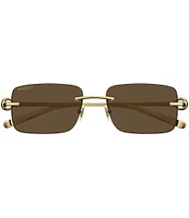 Gucci Men's Horsebit 55mm Rectangle Sunglasses