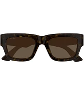 Gucci Men's Oblique 52mm Havana Square Sunglasses