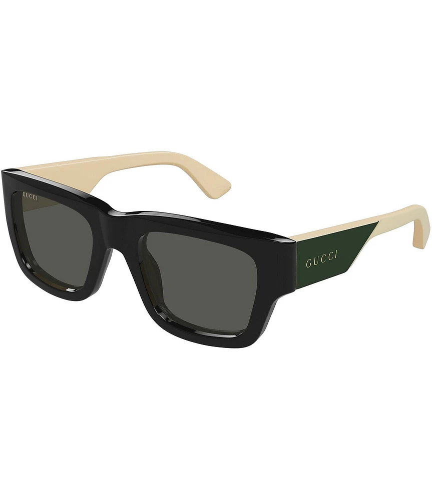 Gucci Men's Oblique 52mm Square Sunglasses