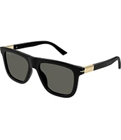 Gucci Men's Web Ingot 54mm Square Sunglasses