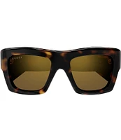 Gucci Unisex Fashion Show 52mm Havana Square Sunglasses