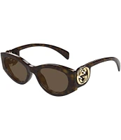 Gucci Women's Chaise Lounge 54mm Havana Cat Eye Sunglasses