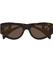 Gucci Women's Chaise Lounge 54mm Havana Cat Eye Sunglasses