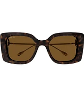 Gucci Women's Flat & Bend 54mm Square Havana Sunglasses