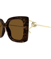 Gucci Women's Flat & Bend 54mm Square Havana Sunglasses