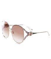 Gucci Women's Gg0225S 63mm Round Sunglasses