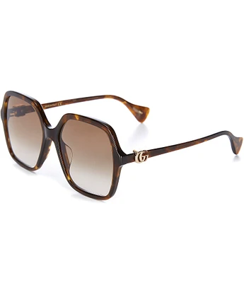 Gucci Women's Gg1072sa 56mm Tortoise Rectangle Sunglasses