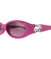 Gucci Women's Hailey 54mm Gradient Mirrored Oval Sunglasses