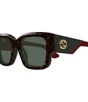 Gucci Women's Oblique 52mm Havana Square Sunglasses