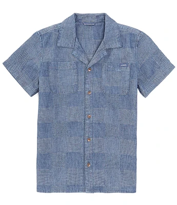 Guess Big Boys 8-18 Short Sleeve Indigo Dobby Woven Shirt