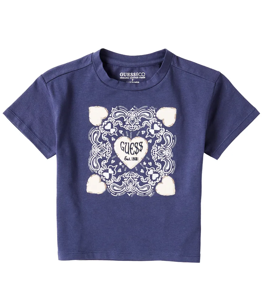 Guess Big Girls 7-16 Short Sleeve Heart Patchwork T-Shirt