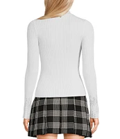 Guess Alice Rhinestone-Embellished High Neck Sweater