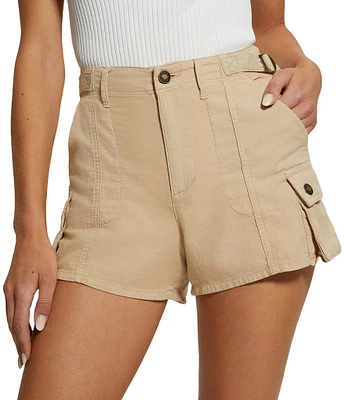 Guess Amara High Rise Woven Cargo Shorts