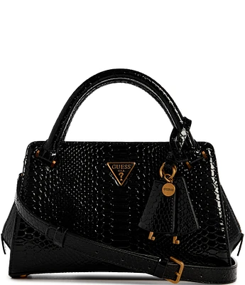 Guess Annita Snake Embossed Small Girlfriend Satchel Bag