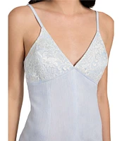 Guess Aria Sleeveless Lace Trimmed Denim Sheath Midi Dress