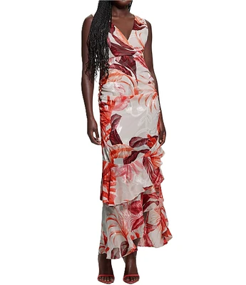 Guess Ava Sleeveless Asymmetrical Hem Long Dress