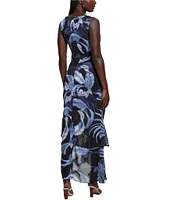 Guess Ava Sleeveless V-Neck Asymmetric Hem Long Dress