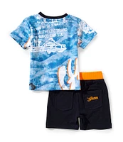 Guess Baby Boys 3-24 Months Short Sleeve Postcard-Printed T-Shirt & Coordinating Pull-On Shorts Set