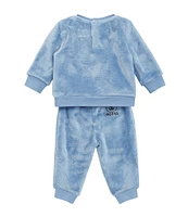 Guess Baby Boys Newborn-24 Months Long Sleeve Brushed Velour Active Top & Pant Set