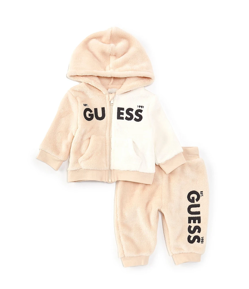 Guess Baby Boys Newborn-24 Months Long Sleeve Color Block Hoody Jacket & Pants 2-Piece Set