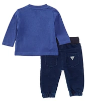 Guess Baby Boys Newborn-24 Months Long Sleeve Snowboard Bear Sweatshirt & Jogger Pants 2-Piece Set