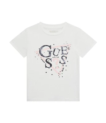 Guess Baby Girls 3-24 Months Screen Print Guess Triangle Logo Short Sleeve T-Shirt