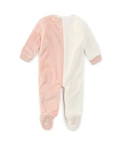 Guess Baby Girls Newborn-12 Months Long Sleeve Color Block Plush Velour Footie Coverall