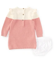 Guess Baby Girls Newborn-12 Months Long Sleeve Colorblock Knit Sheath Dress