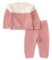 Guess Baby Girls Newborn-24 Months Long Sleeve Color Block Sweatshirt & Logo-Detailed Jogger Pant Set